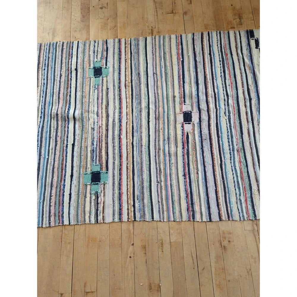 Antique Imported Swedish HandMade Rag Rug Runner (42 x 115 inches ) LARGE!!‎